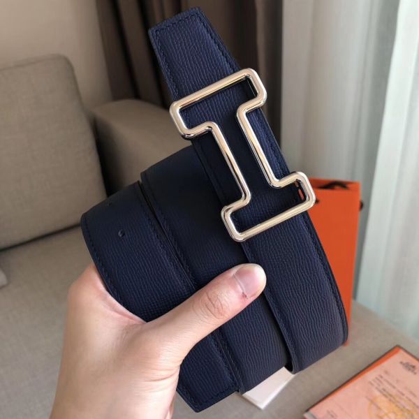 HERM Tonight 38MM Reversible Belt In Navy/Black Epsom Leather