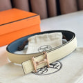 HERM Mors H 24mm Reversible Belt in Blue and White Epsom Leather